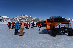 12A The ALE Vans Are Ready To Transport Us From The Union Glacier Runway To Glacier Camp With Mount Dolence Behind On The Way To Climb Mount Vinson In Antarctica.jpg
